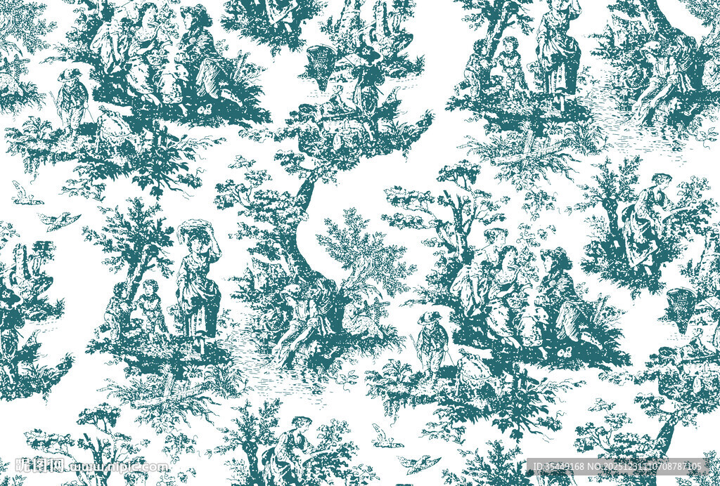 蓝绿色复古风图案纹理