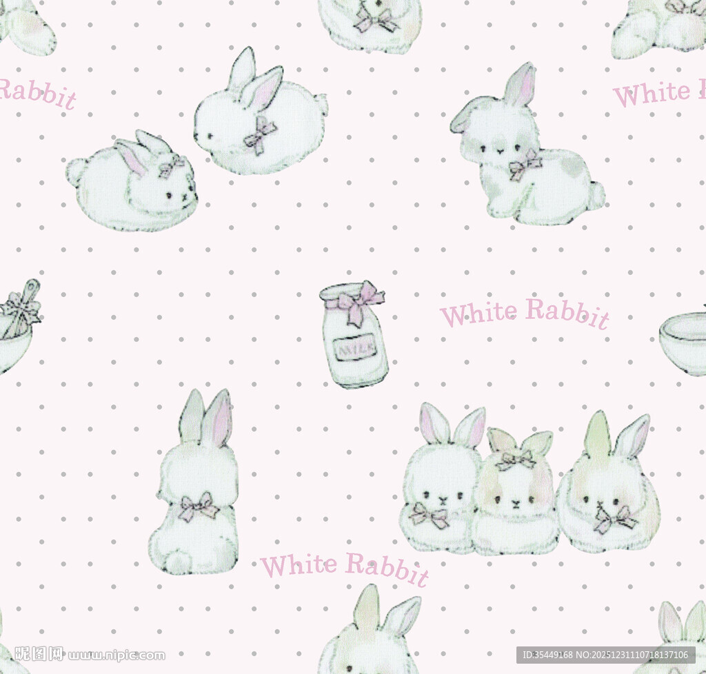 可爱兔子图案素材