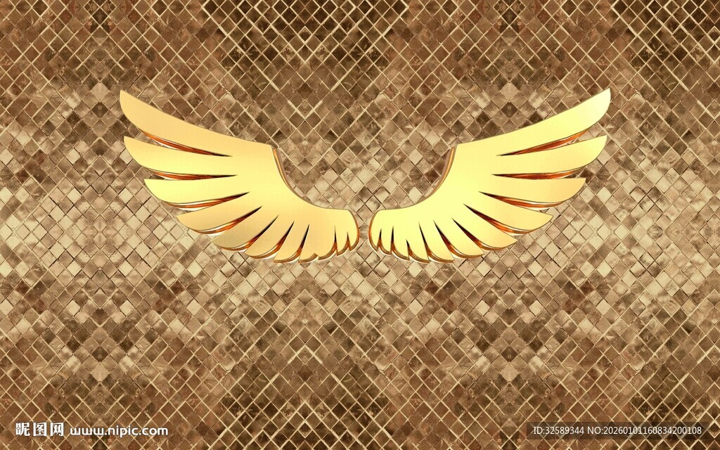 金色羽翼图案