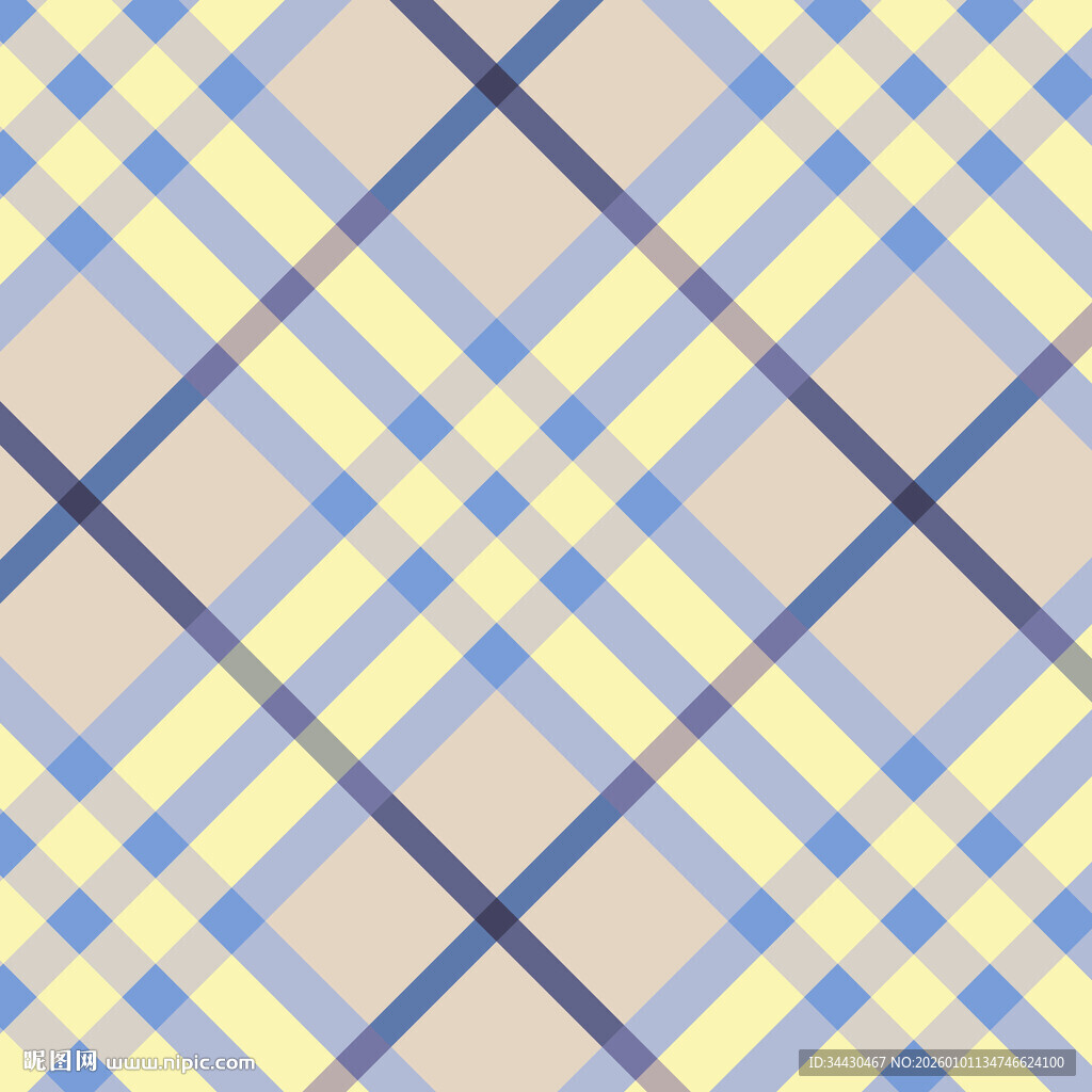 蓝黄格子几何图案背景