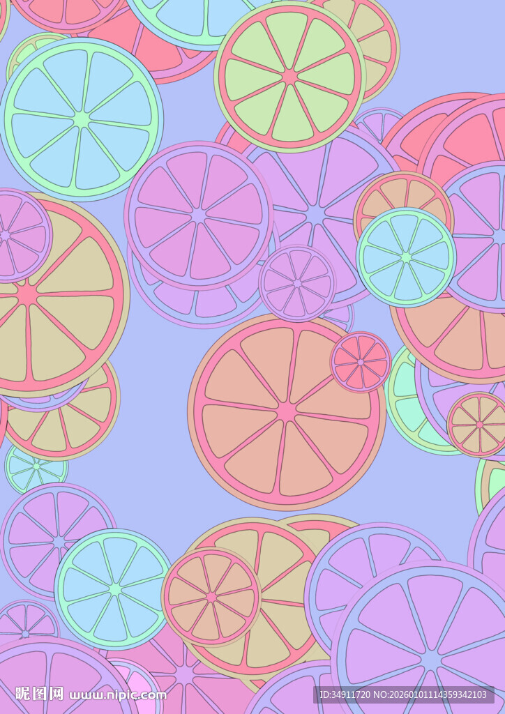 缤纷柑橘图案背景设计