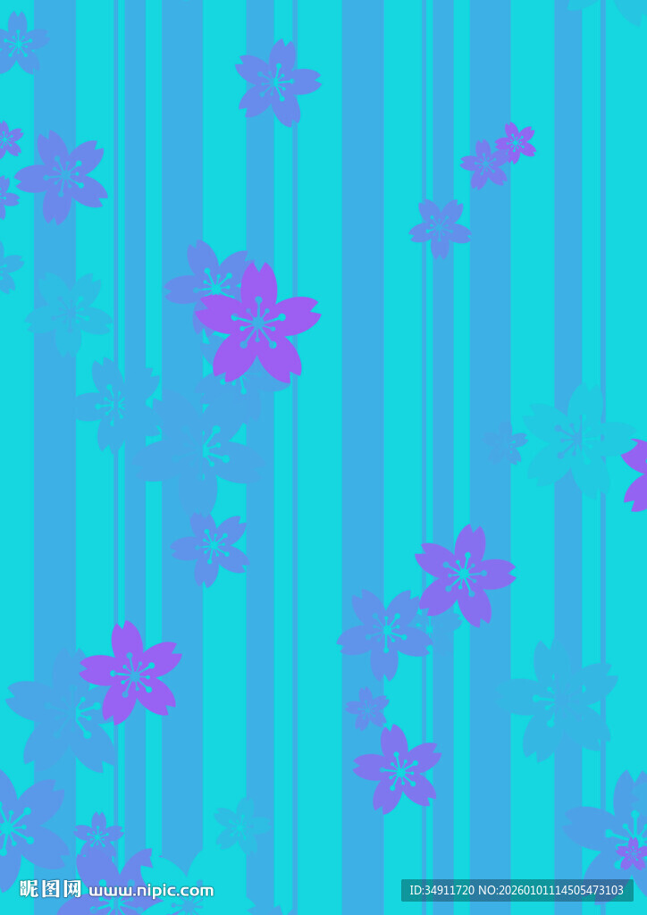 蓝紫条纹花卉背景图案