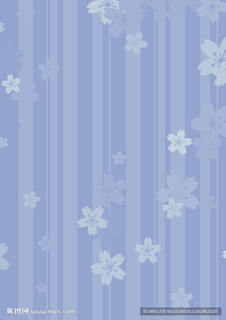 淡蓝条纹底雪花图案背景