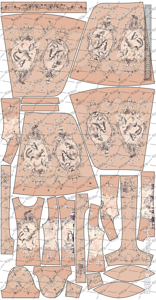 古代服饰残片图案展示