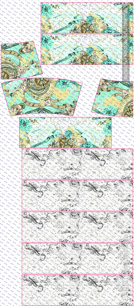 多彩花卉图案设计素材