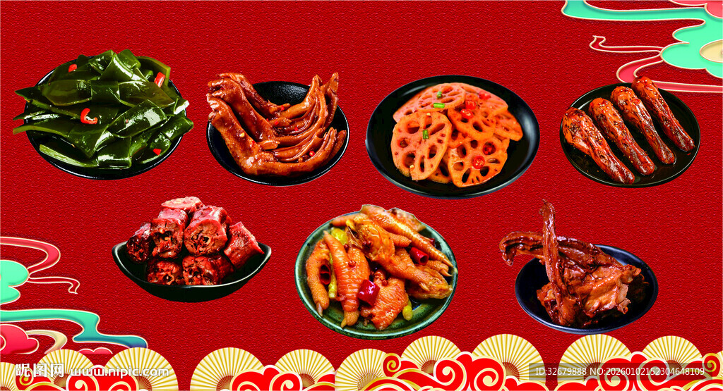 中式美食拼盘展示