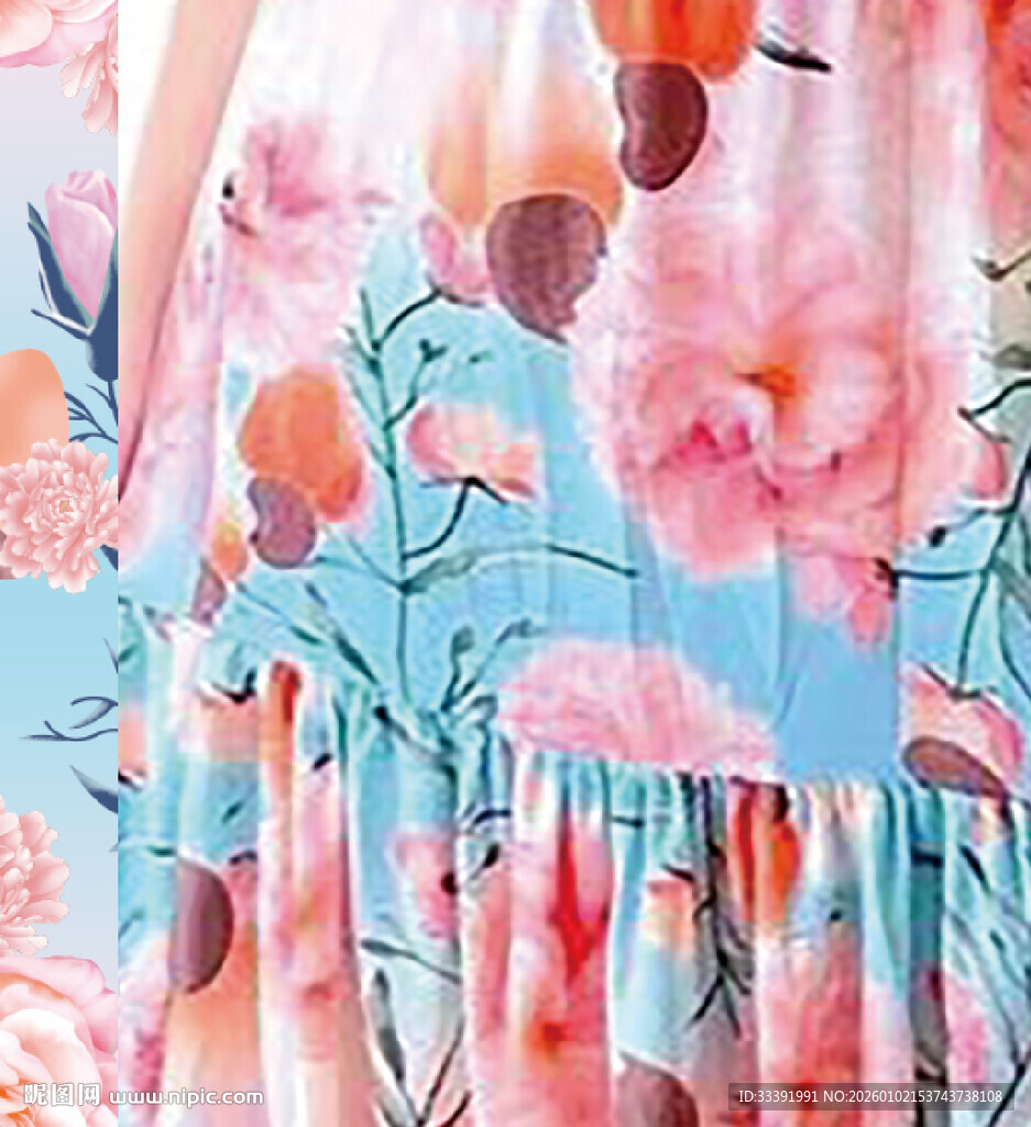 手绘大花  可随意改色