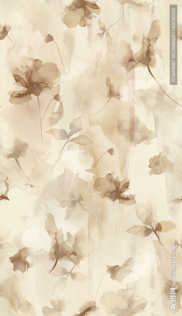 米棕色花卉纹理背景图