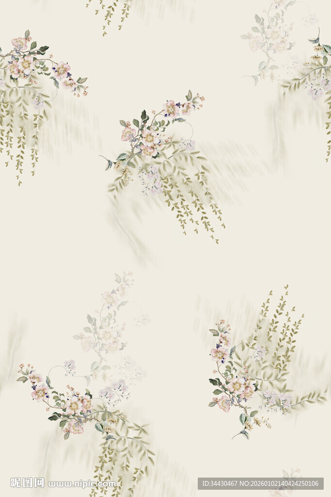 中式花鸟图案墙纸