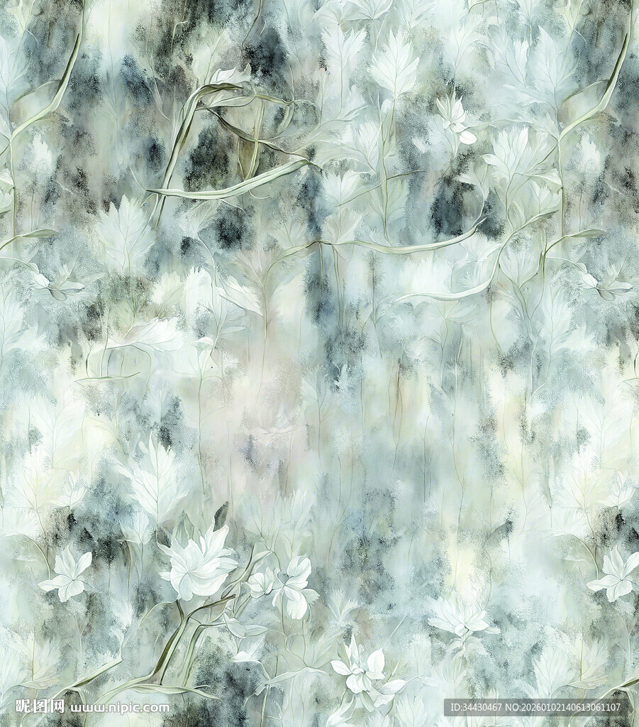 淡蓝花卉纹理图案