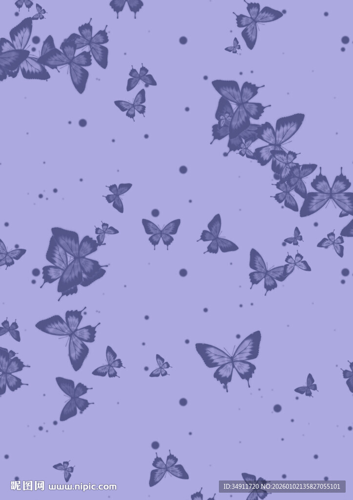 紫色梦幻蝴蝶背景图案