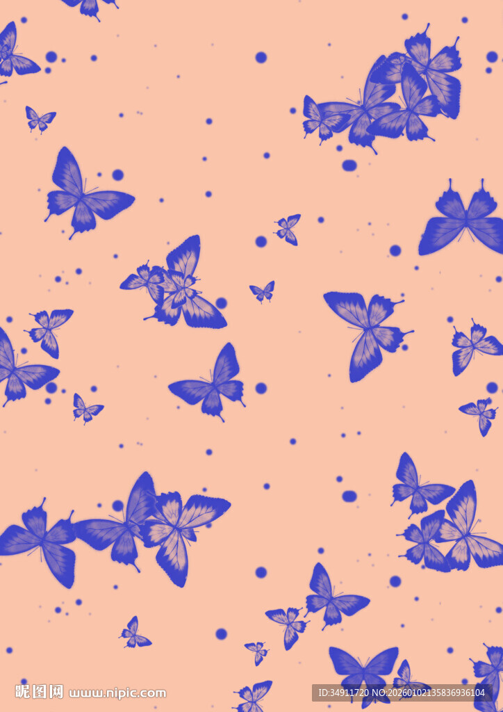 梦幻紫色蝴蝶背景图案