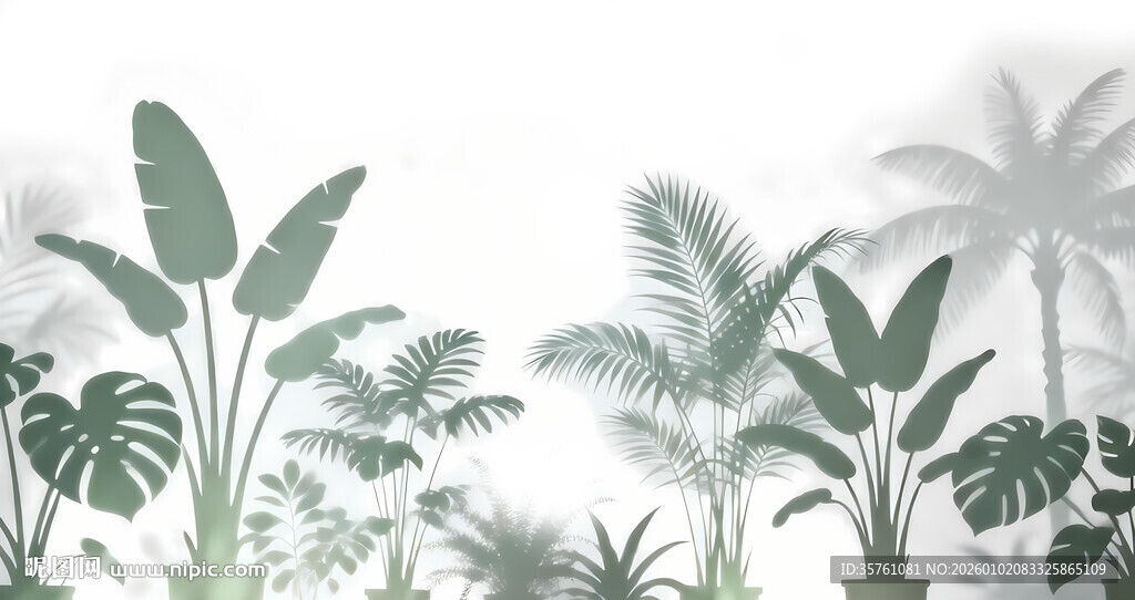 雾气磨砂膜效果绿植贴图