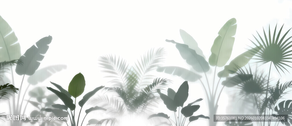 雾气磨砂膜效果绿植贴图