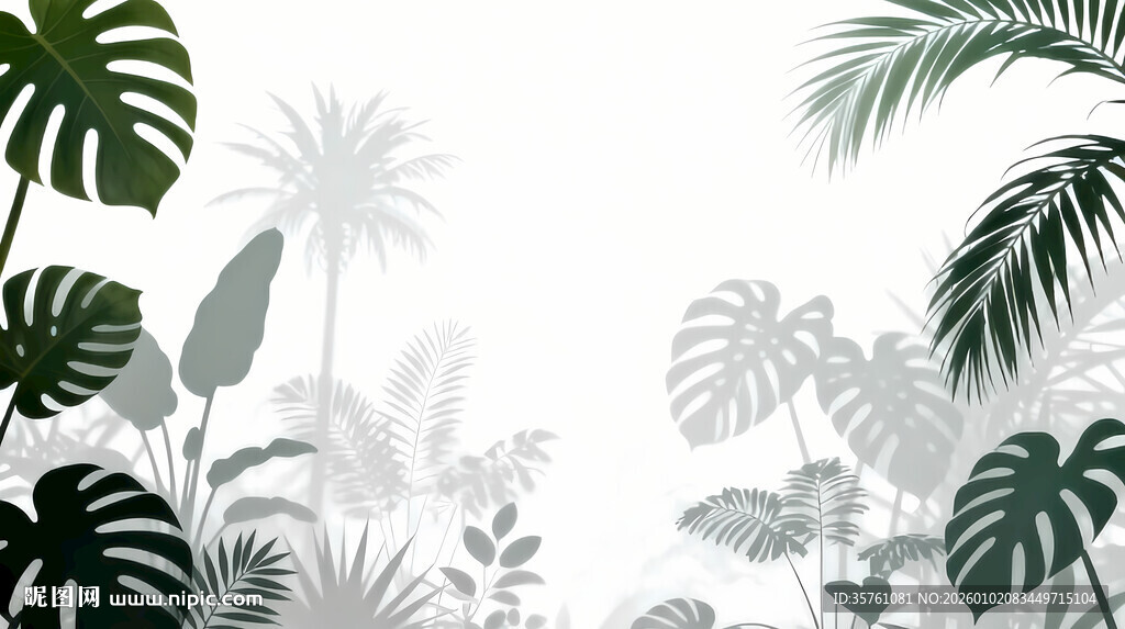 雾气磨砂膜效果绿植贴图