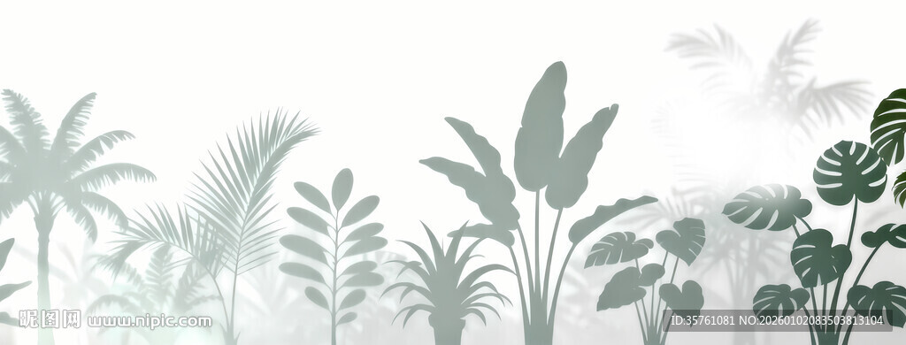 雾气磨砂膜效果绿植贴图