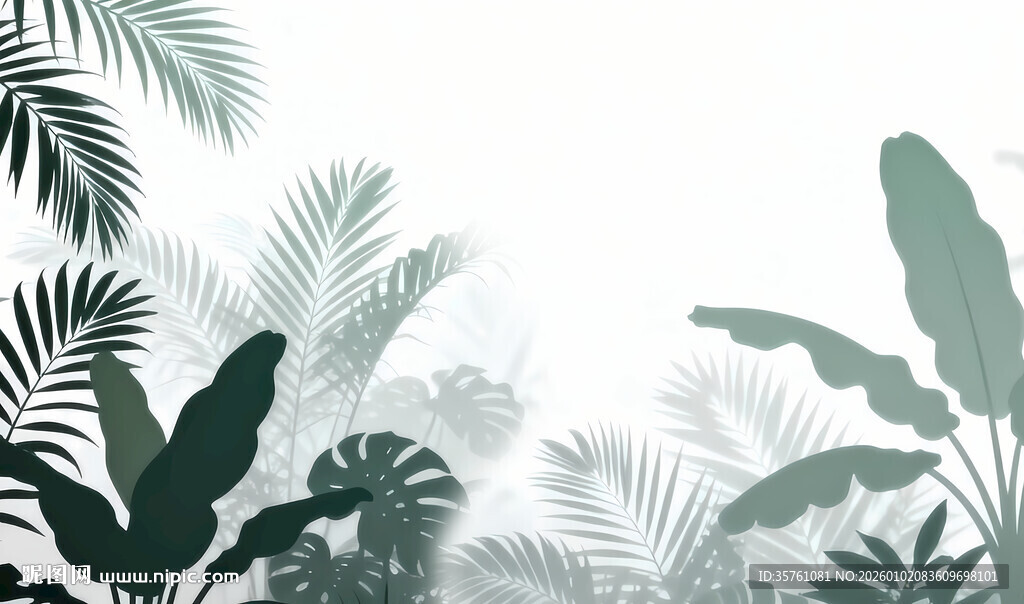 雾气磨砂膜效果绿植贴图