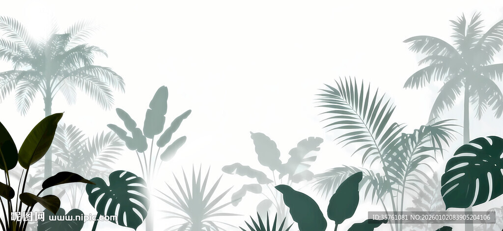 雾气磨砂膜效果绿植贴图