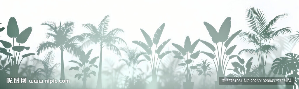 雾气磨砂膜效果绿植贴图