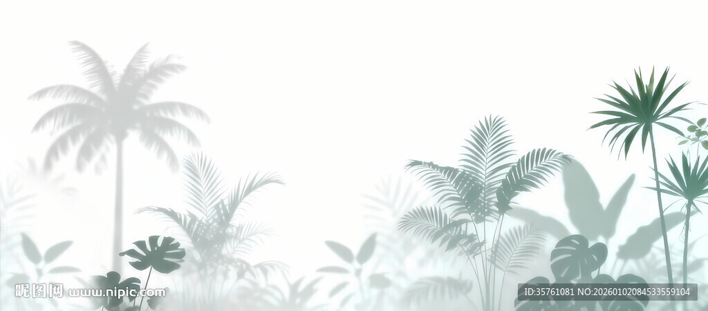 雾气磨砂膜效果绿植贴图