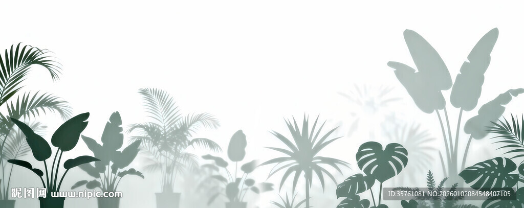 雾气磨砂膜效果绿植贴图