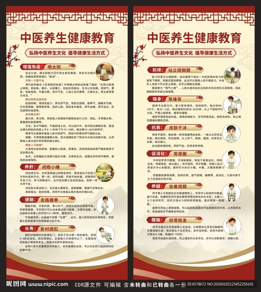 中医养生健康教育展架