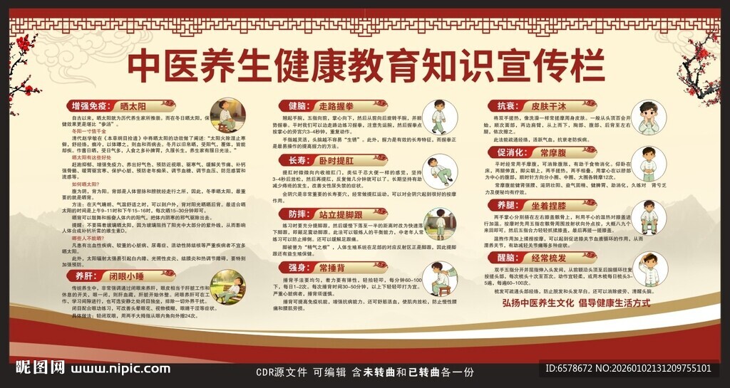 中医养生健康教育宣传栏