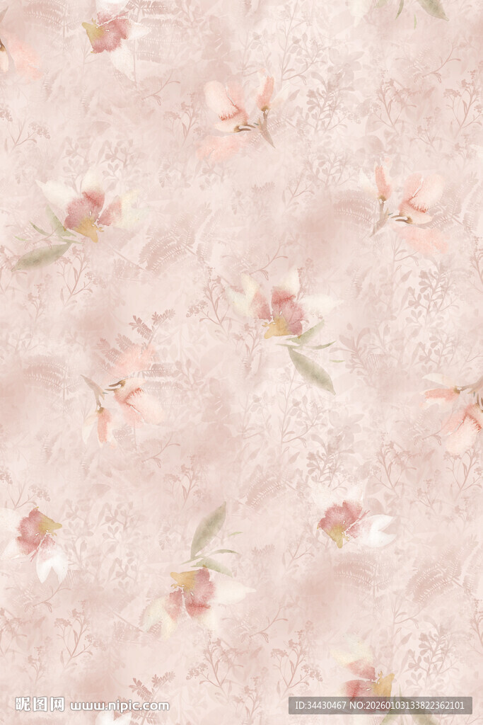 粉色花卉纹理背景图案