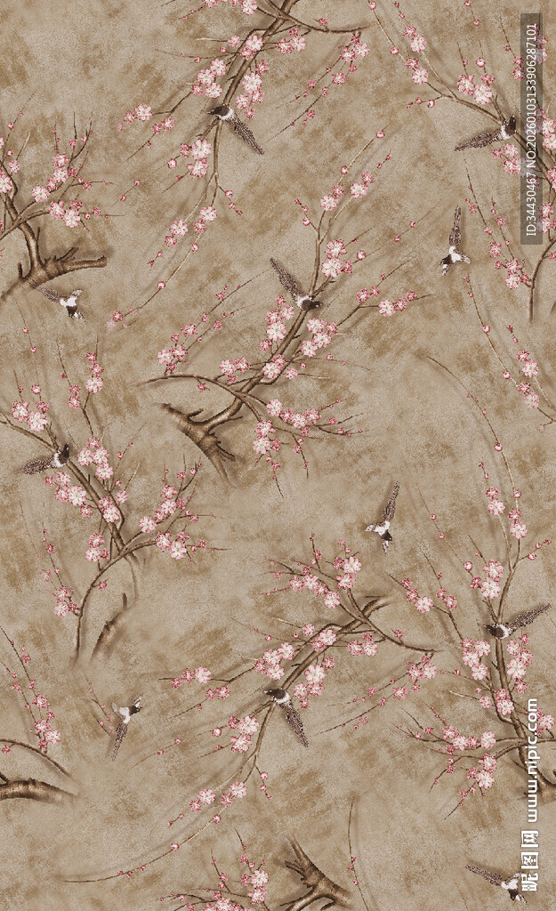 粉色花枝纹理背景图