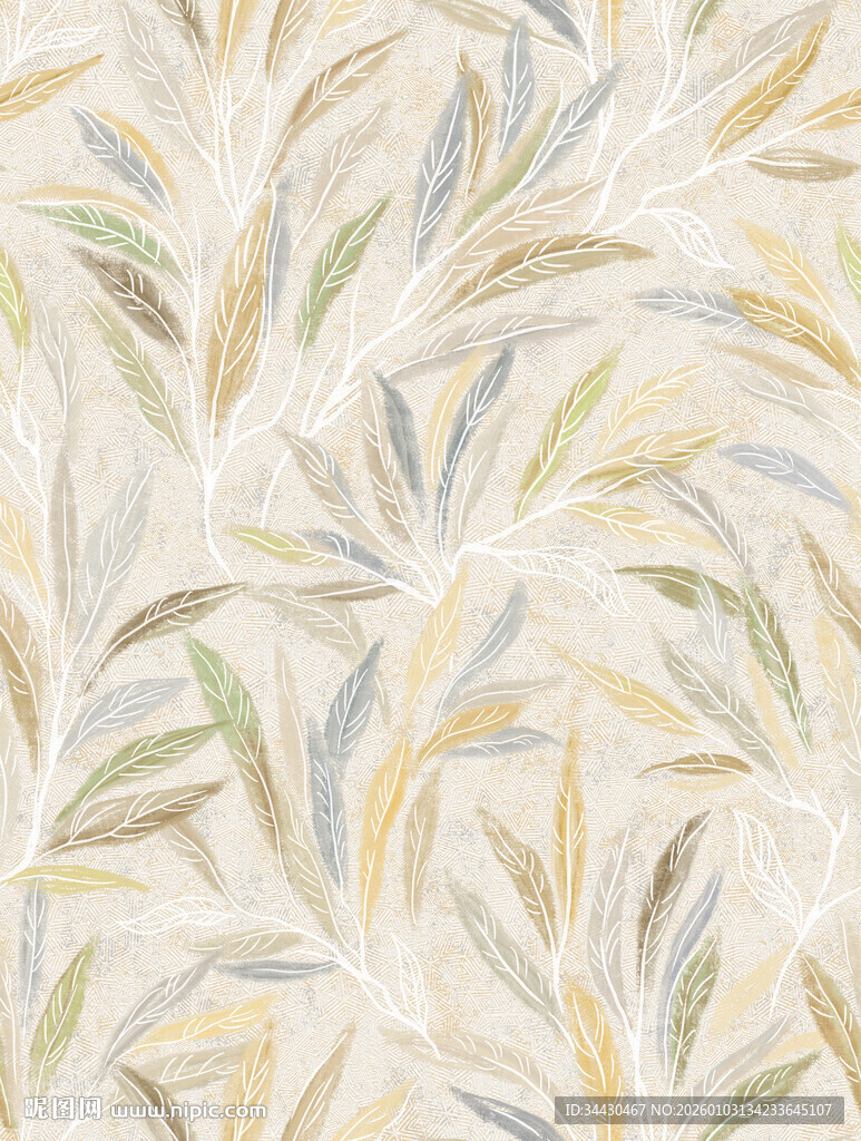 叶形纹理墙纸图案