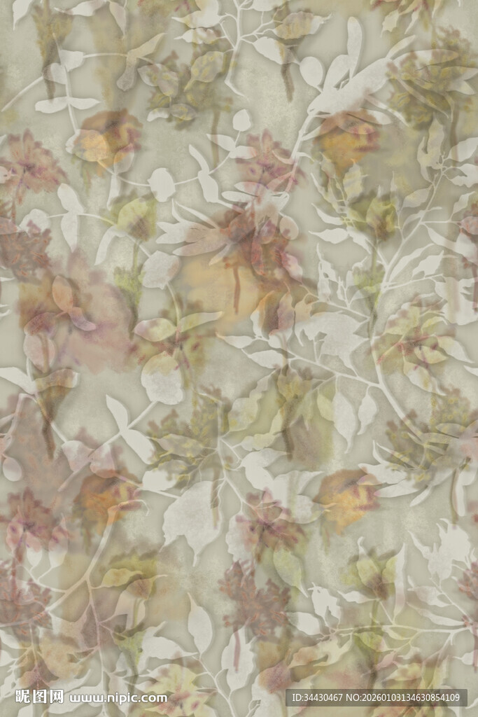 复古花卉图案纹理背景