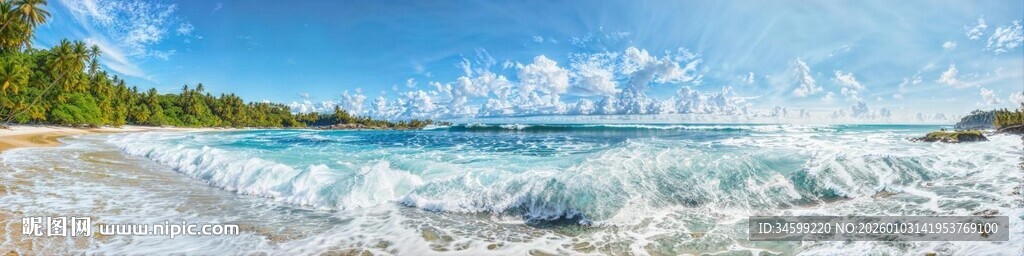 海滩围墙广告背景