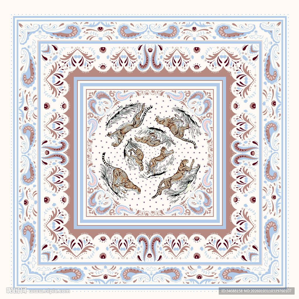 复古风精美鱼纹装饰图案