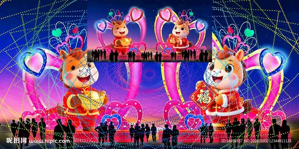 元宵彩灯效果图 过道彩灯