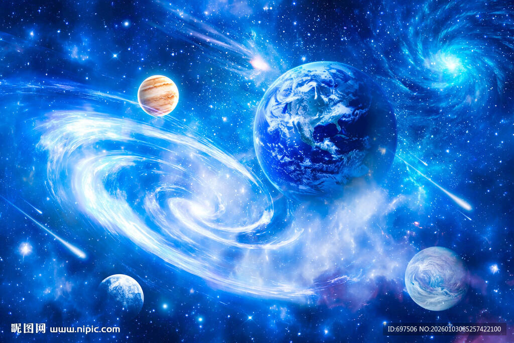 宇宙漩涡外太空星球银河星空背景