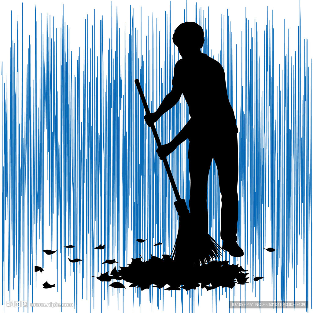 清扫的劳动者身影