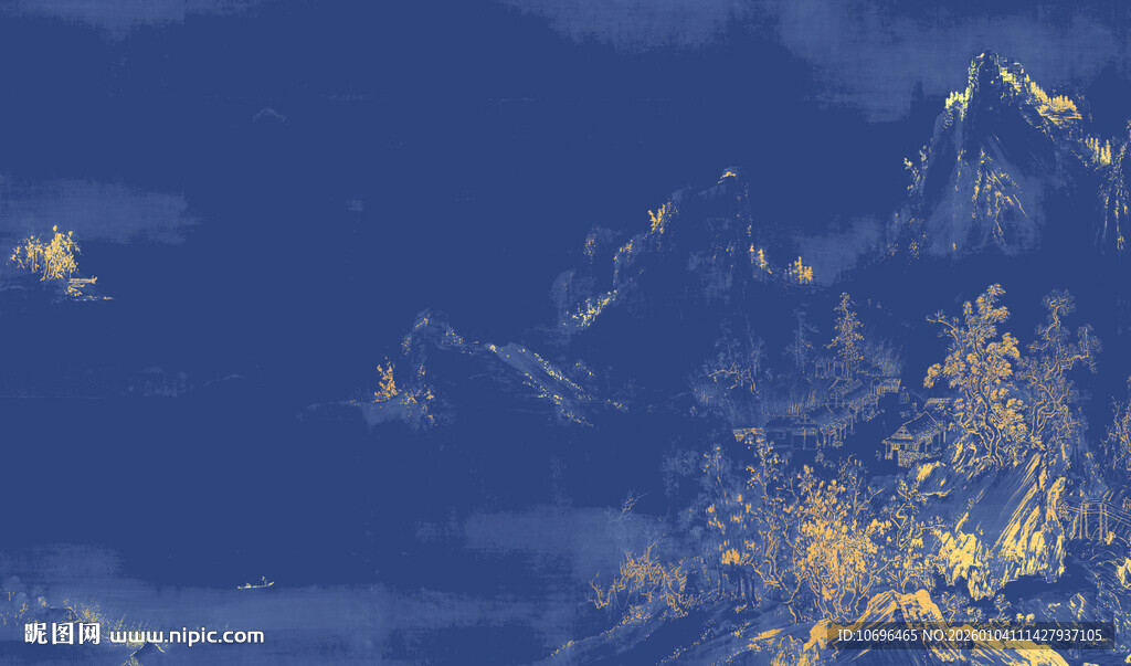 新中式抽象意境水墨山水