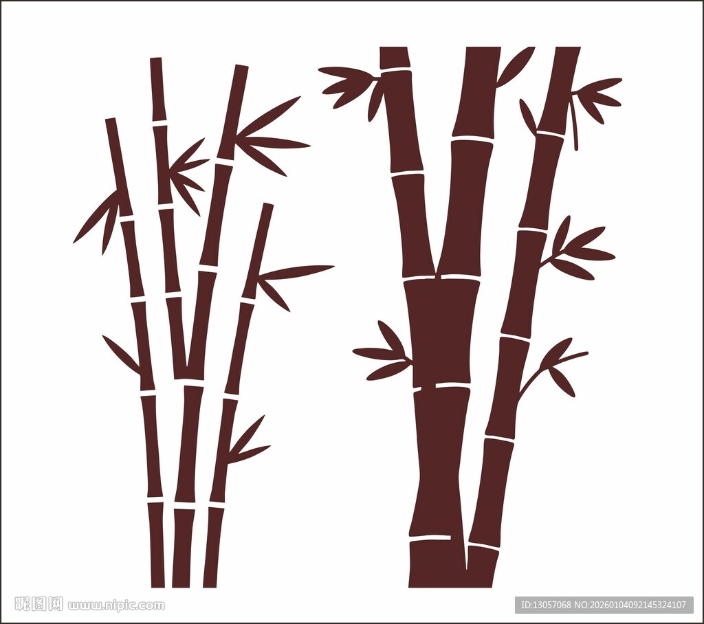 中式简约风竹子图案设计