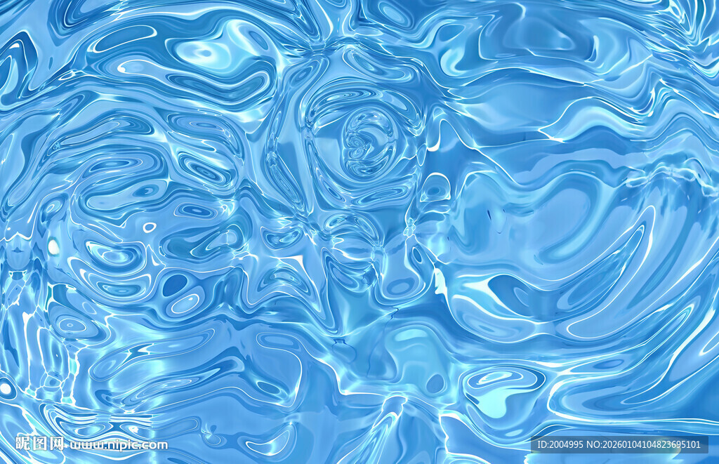 蓝色水波纹理背景图