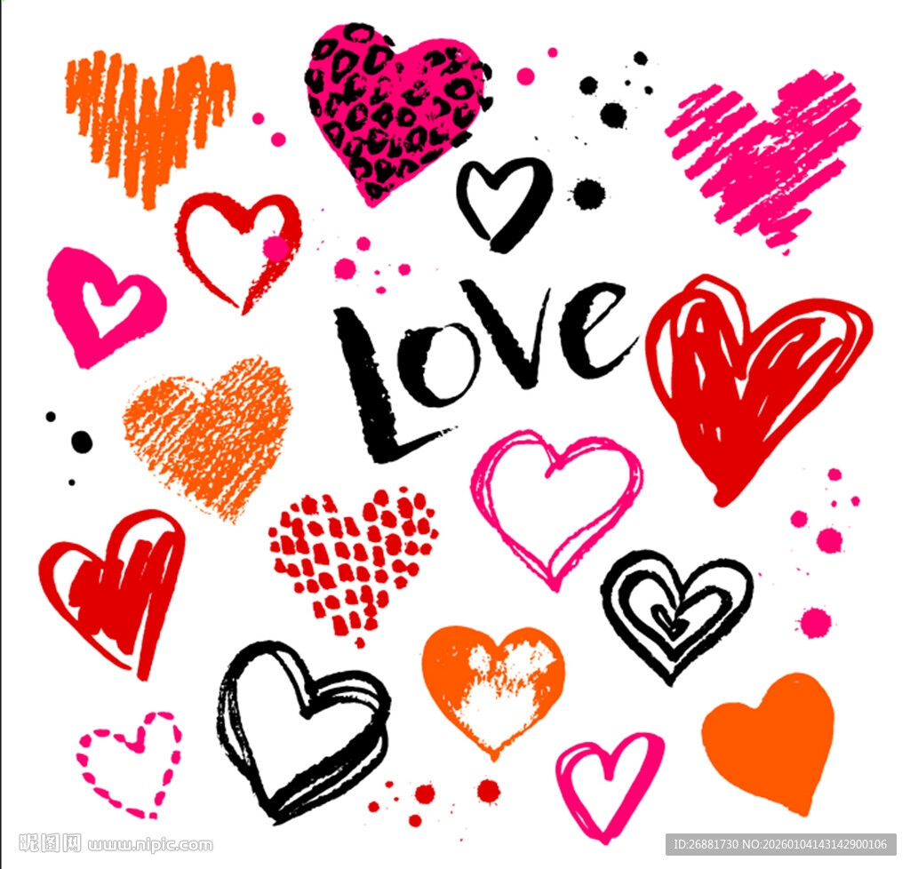 多彩爱心图案