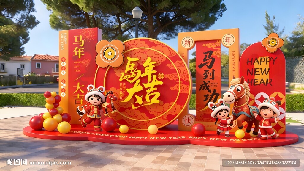 马年春节装饰摆件