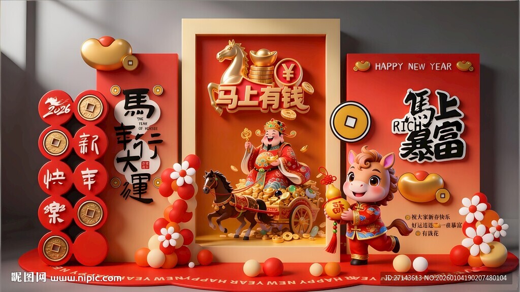 新年喜庆装饰摆件展示