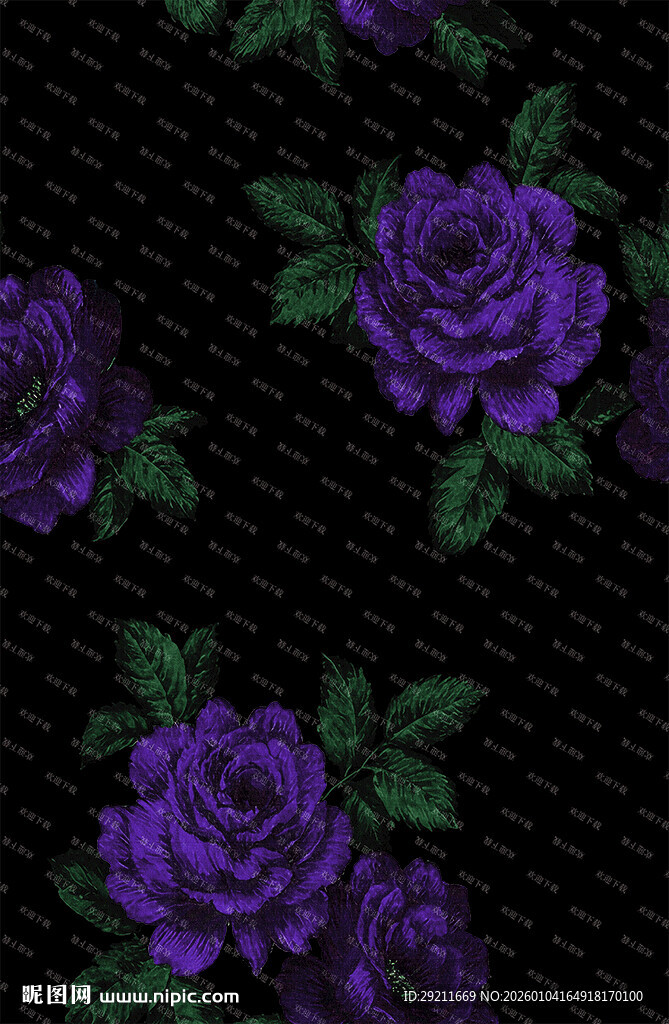 紫色玫瑰图案背景