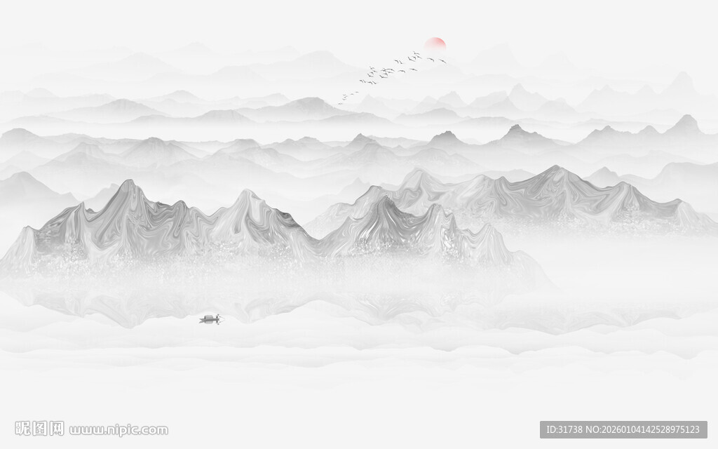 抽象水墨山水画背景图