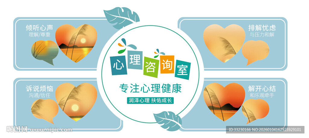 心理健康角照片墙宣传文化墙