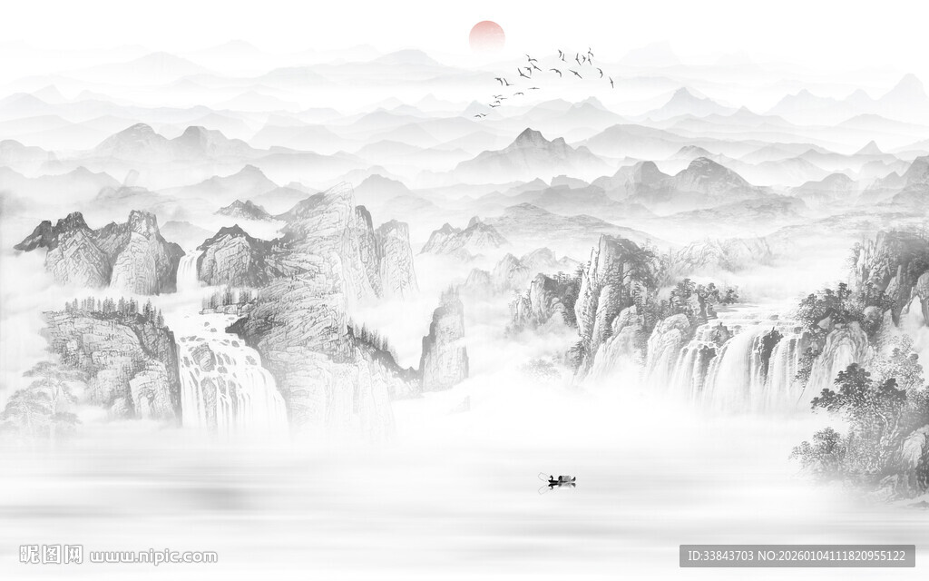 水墨山水风景画