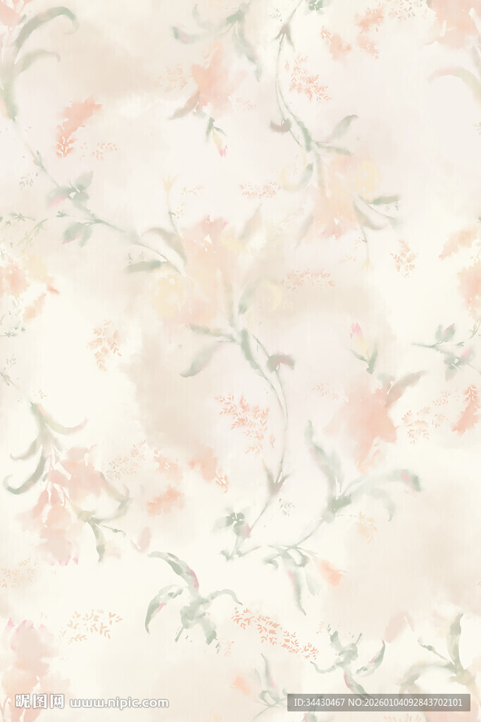 淡雅花卉纹理背景图