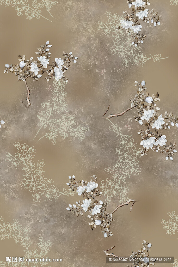 复古花卉纹理背景图案