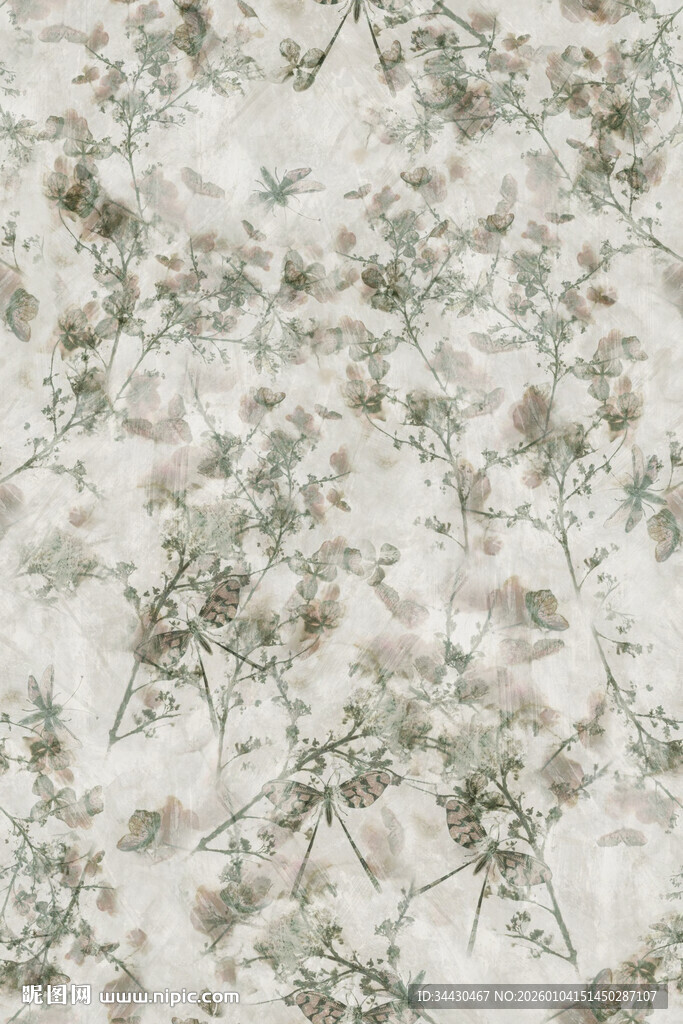 淡雅植物纹理图案背景