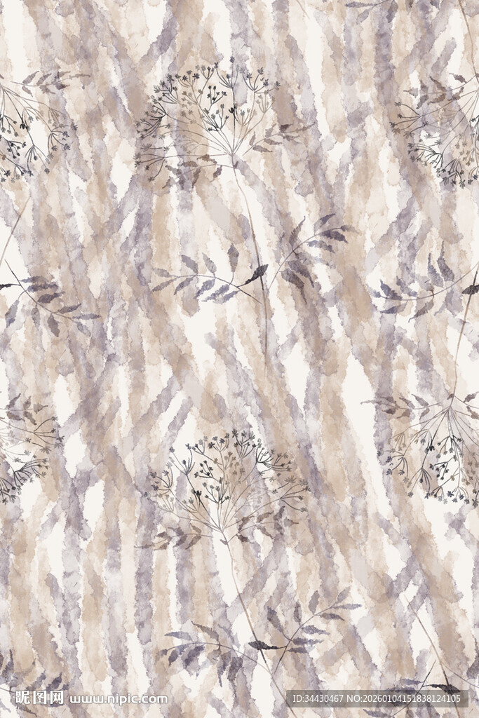 浅色系花卉纹理布料图案